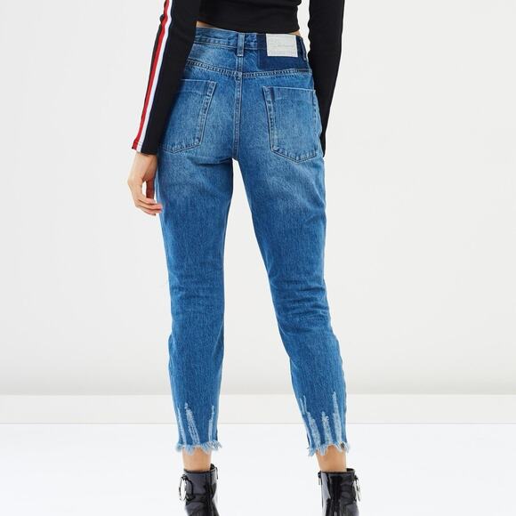 ONE Teaspoon Freebirds High Waist Skinny Jeans in Pacifica Blue - Picture 3 of 7